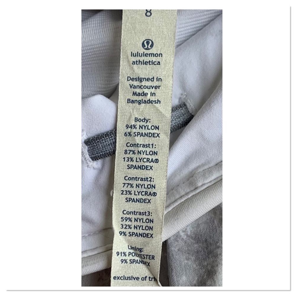 Lululemon Run Bright At Night Shorts Blazer Print White Gray Size 8 - Picture 10 of 11